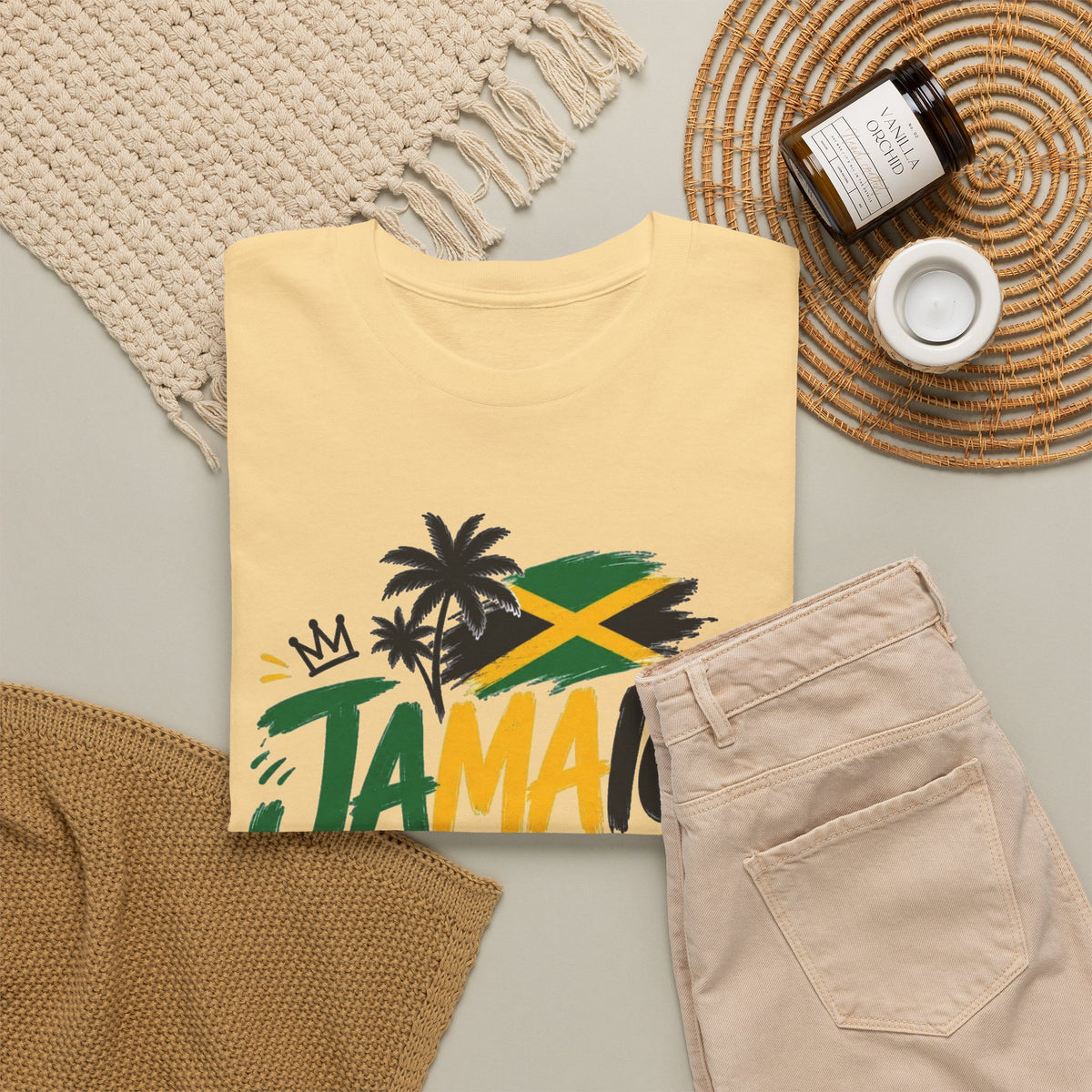 Jamaica Graphic T Shirt Men's Retro Travel Islands Heavy Cotton Tee