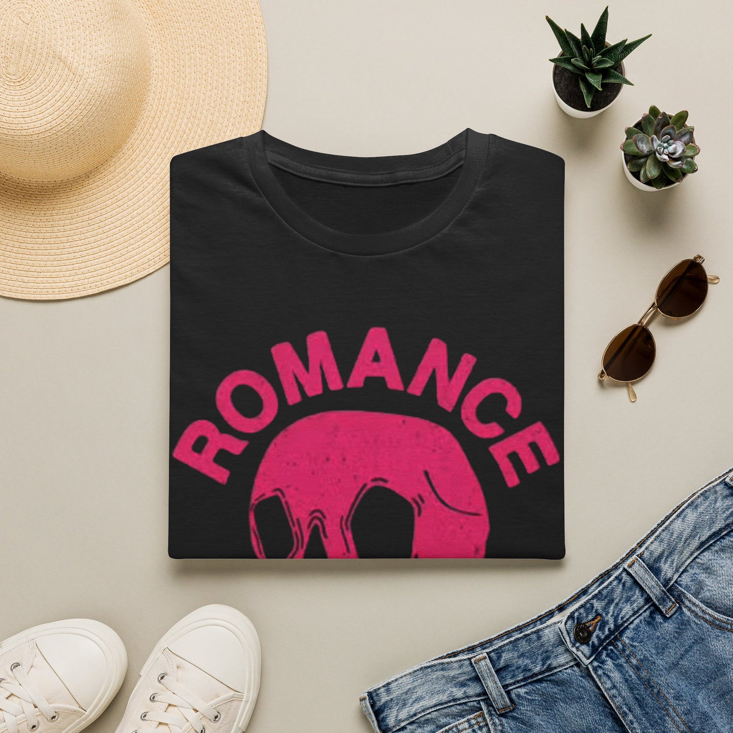 Romance Is Dead Graphic T Shirt Vintage Retro Skull Unisex Softstyle T-Shirt