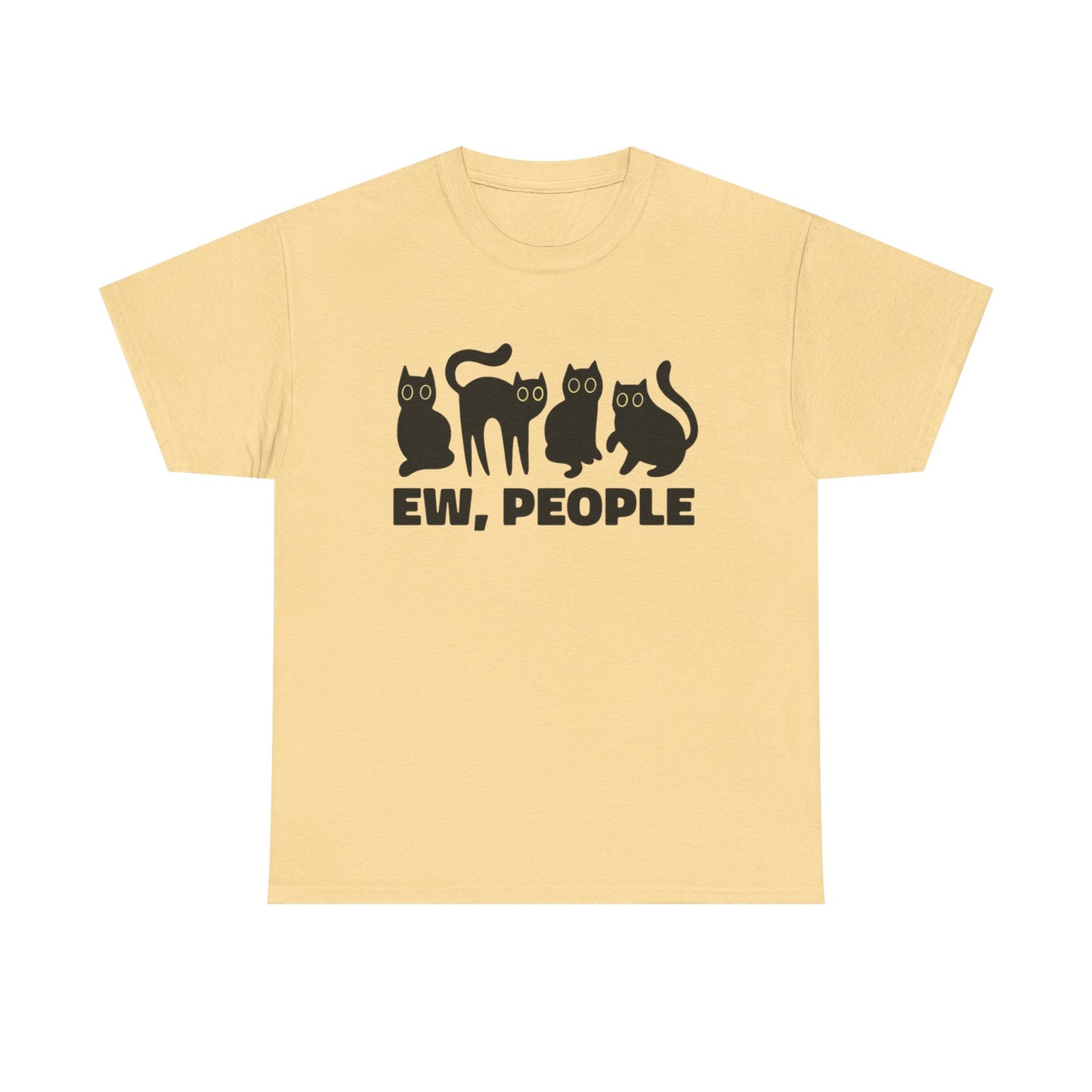 EW People Cat Funny Graphic T-Shirt Unisex Heavy Cotton Tee Gift