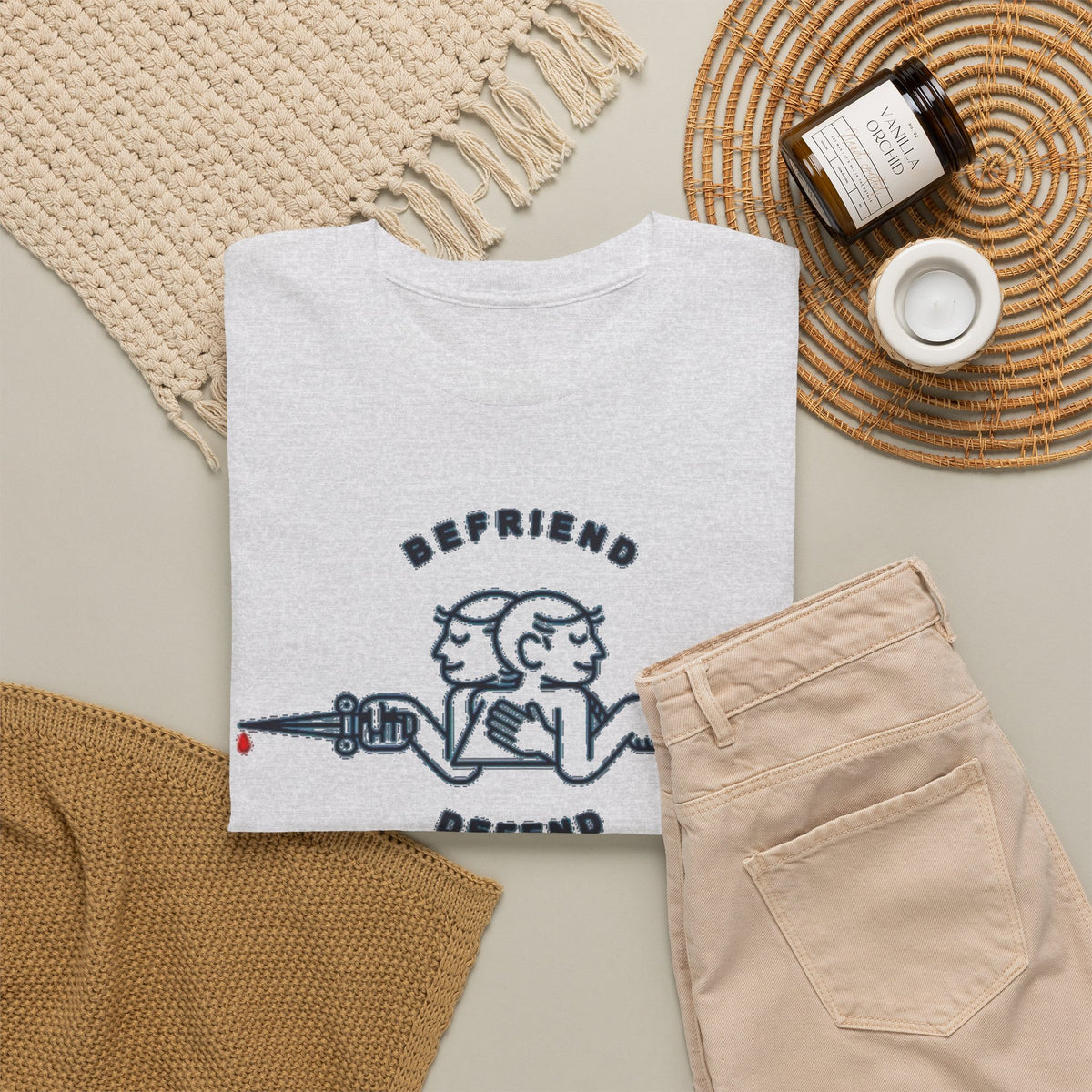 Befriend Defend Retro Graphic T-Shirt Men's Tee