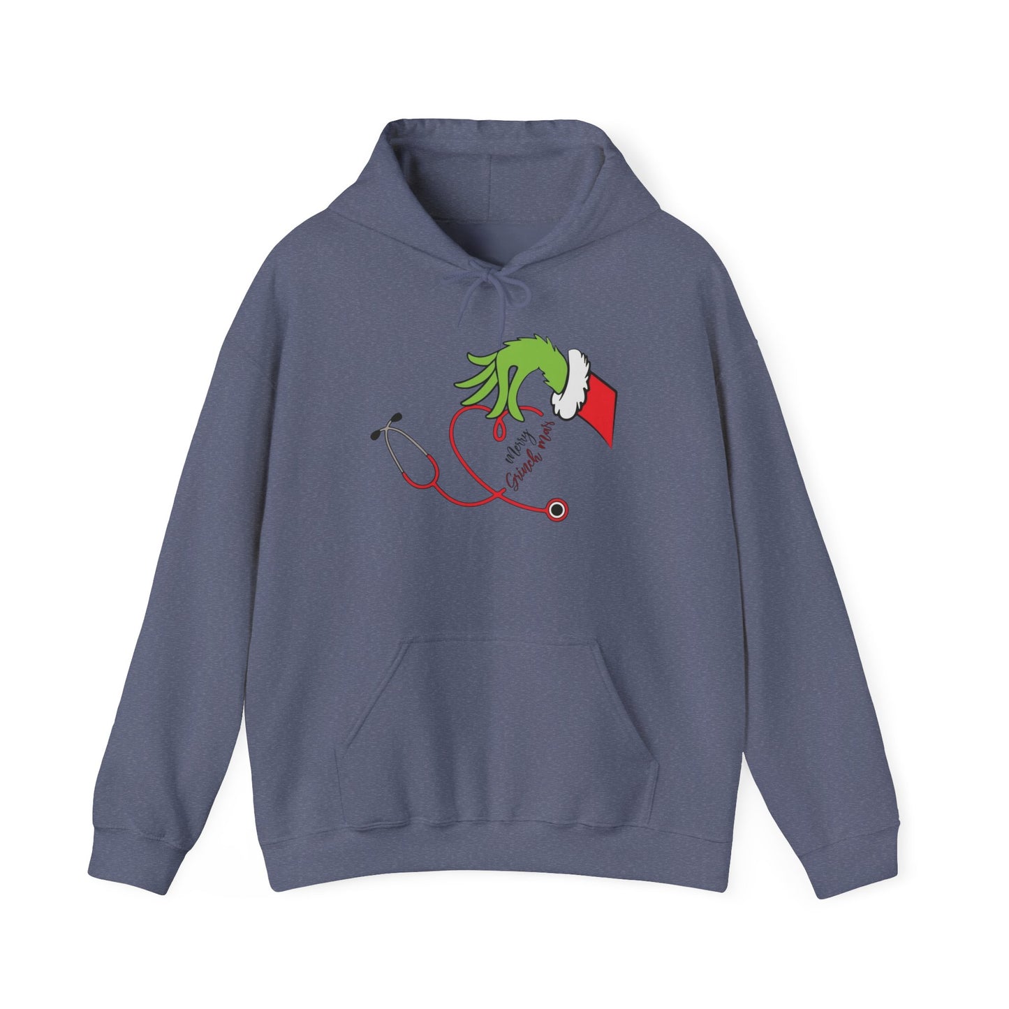 Merry Grinchmas Nurse Doctor Graphic Hoodie Unisex Heavy Blend Hooded Sweatshirt