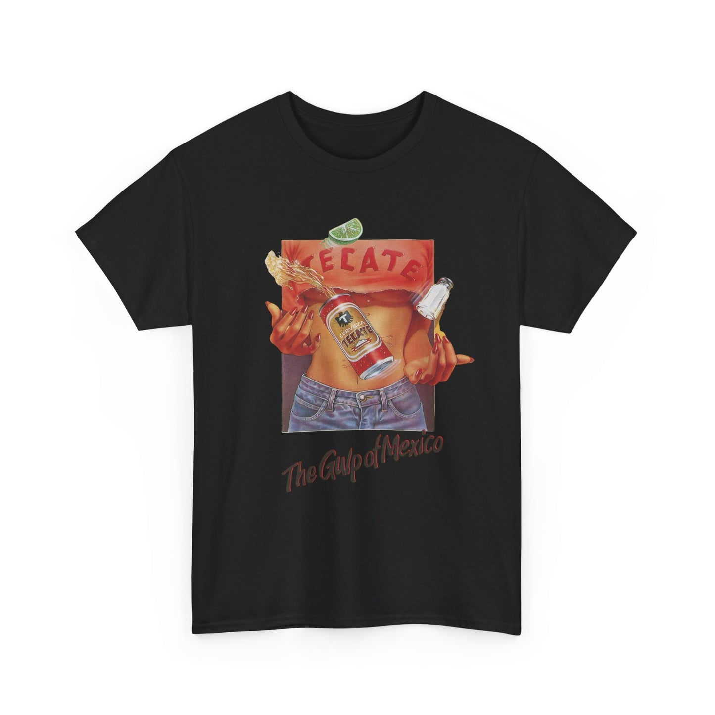 Tecate The Gulp Of Mexico Beer Graphic T-Shirt Women's Heavy Comfy Cotton Tee