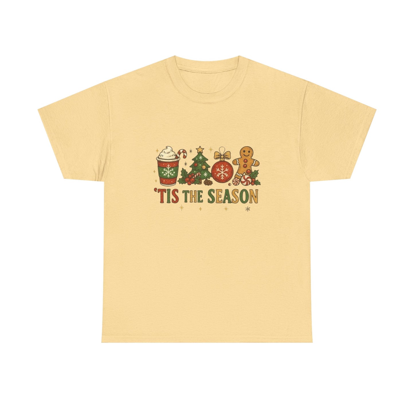 Tis The Season Christmas Graphic T Shirt NEW Unisex Heavy Cotton Tee