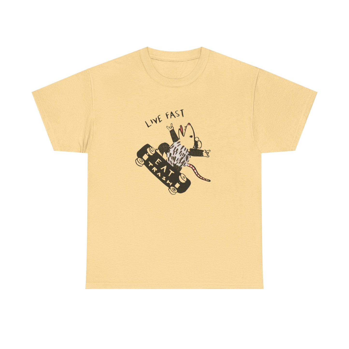Live Fast Eat Trash Graphic T Shirt Unisex Heavy Cotton Tee
