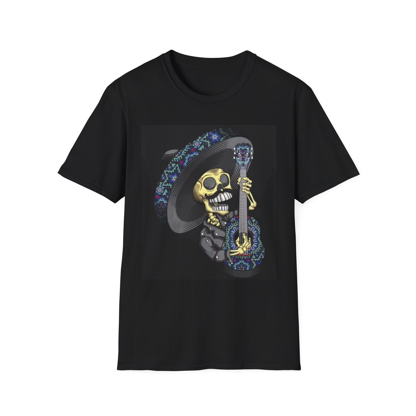 Day Of The Dead Graphic T Shirt Retro Art Mexico Vintage Guitar Heavy Cotton
