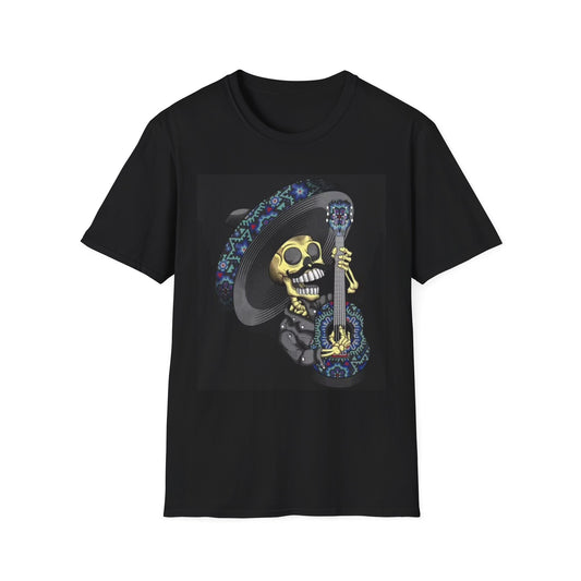 Day Of The Dead Graphic T Shirt Retro Art Mexico Vintage Guitar Heavy Cotton