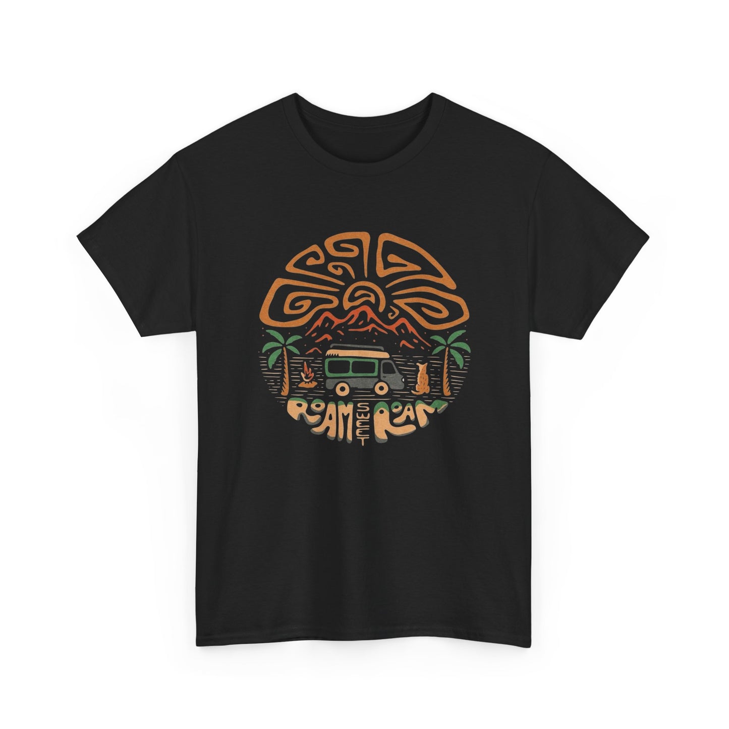 Roam Sweet Roam Camping Graphic T Shirt Unisex Heavy Cotton Tee