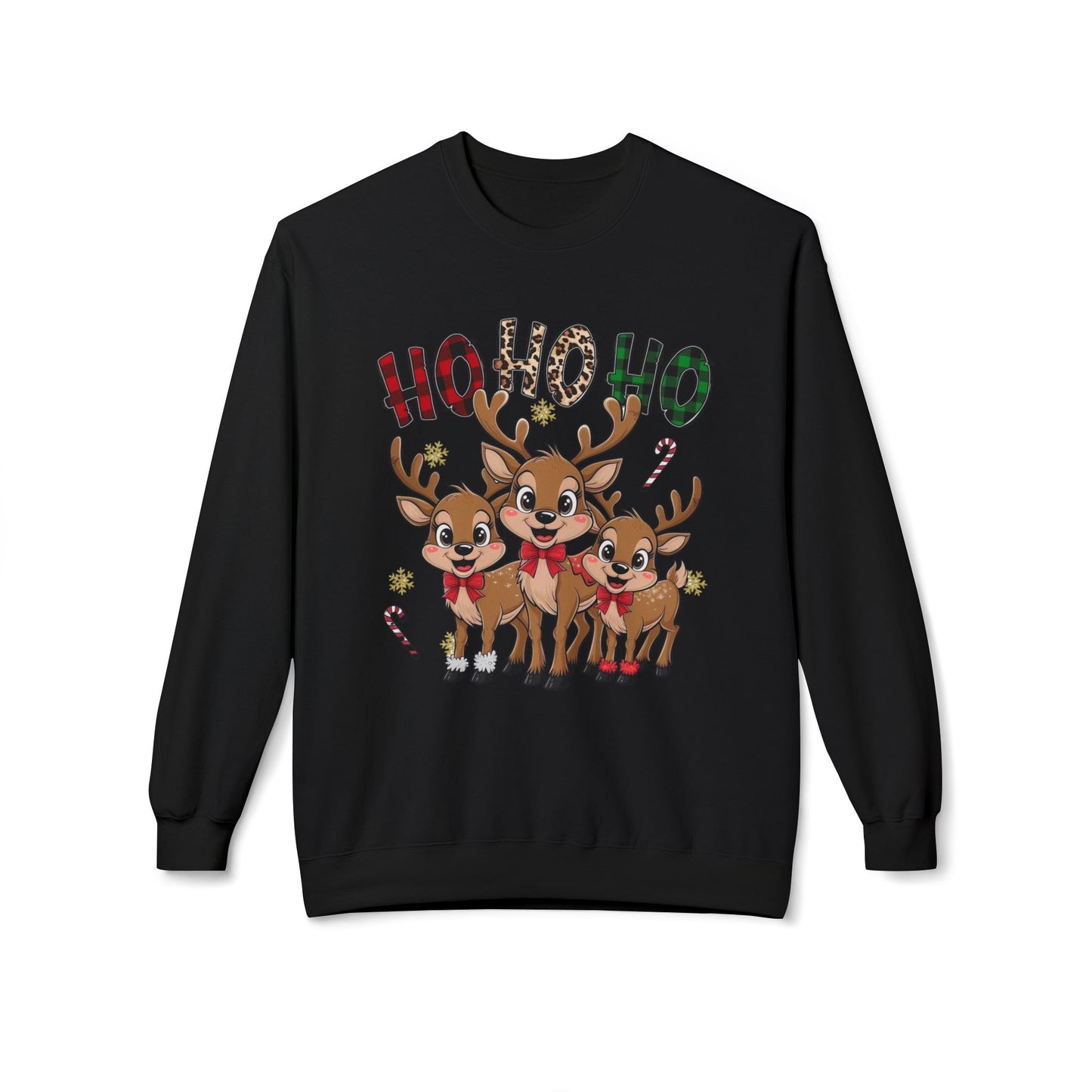 Ho Ho Ho Sweater Christmas Unisex Midweight Softstyle Fleece Crewneck Sweatshirt