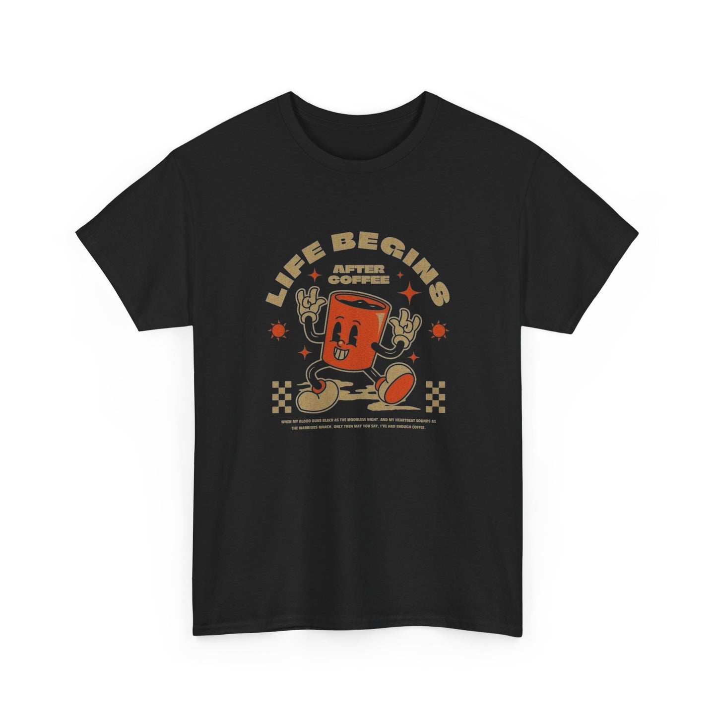 Life Begins After Coffee Graphic T Shirt Unisex Heavy Cotton Tee