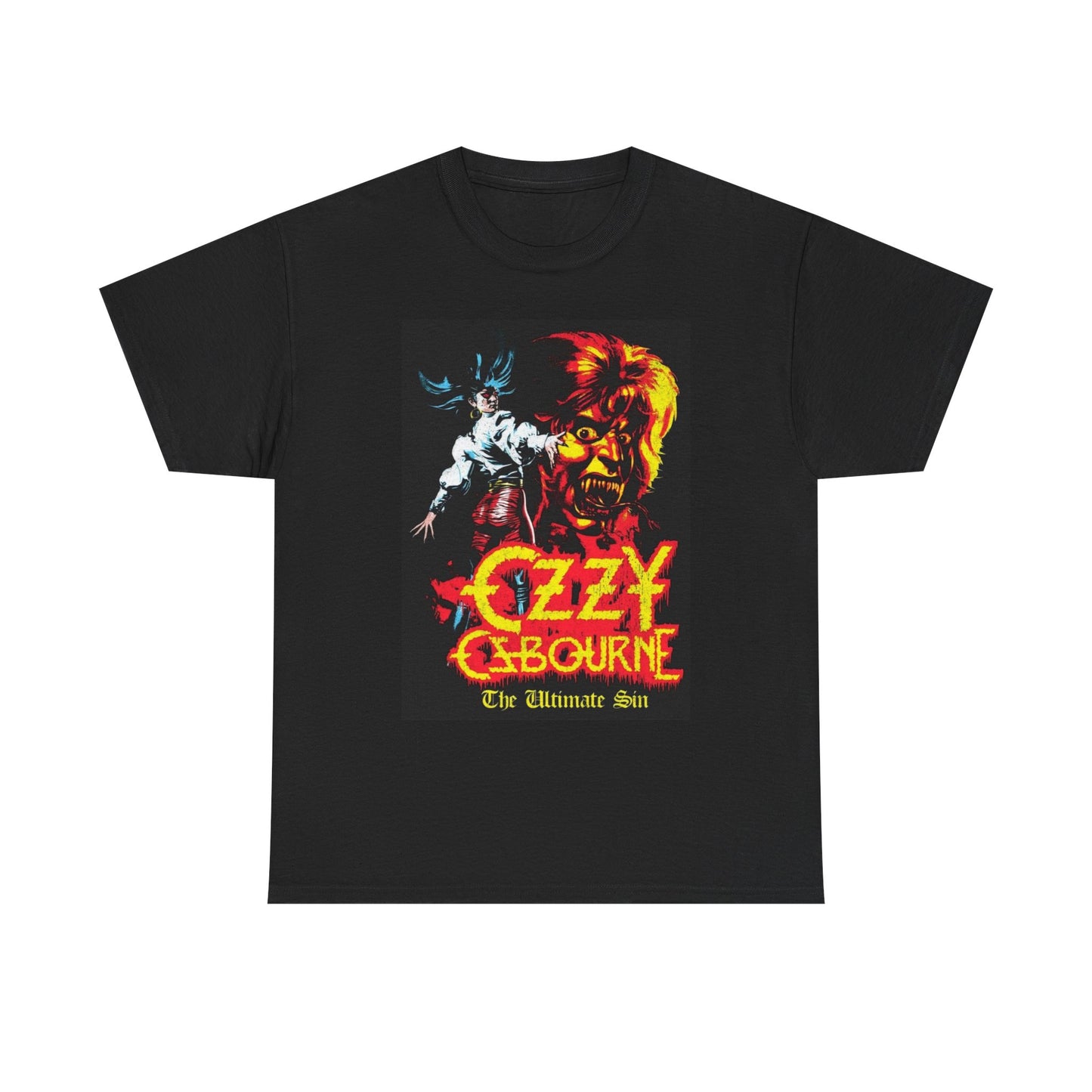 Ozzy Osbourne Graphic T Shirt Vintage Rock Tour Unisex Heavy Cotton Tee 1