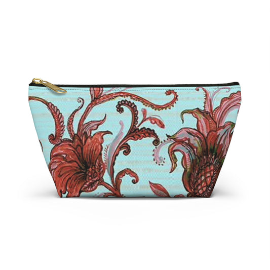 Floral Multi Color Blue Travel Bag Multi ColorAccessory Pouch w T-bottom