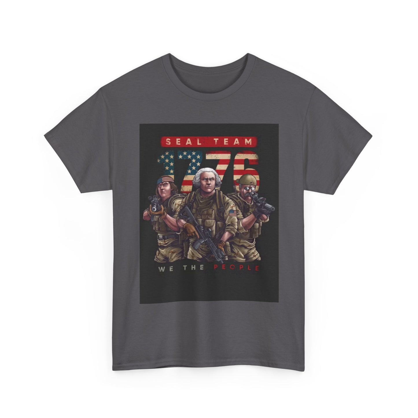 Navy Seals Team Tshirt 1776 America July 4th Flag Unisex Heavy Cotton Tee