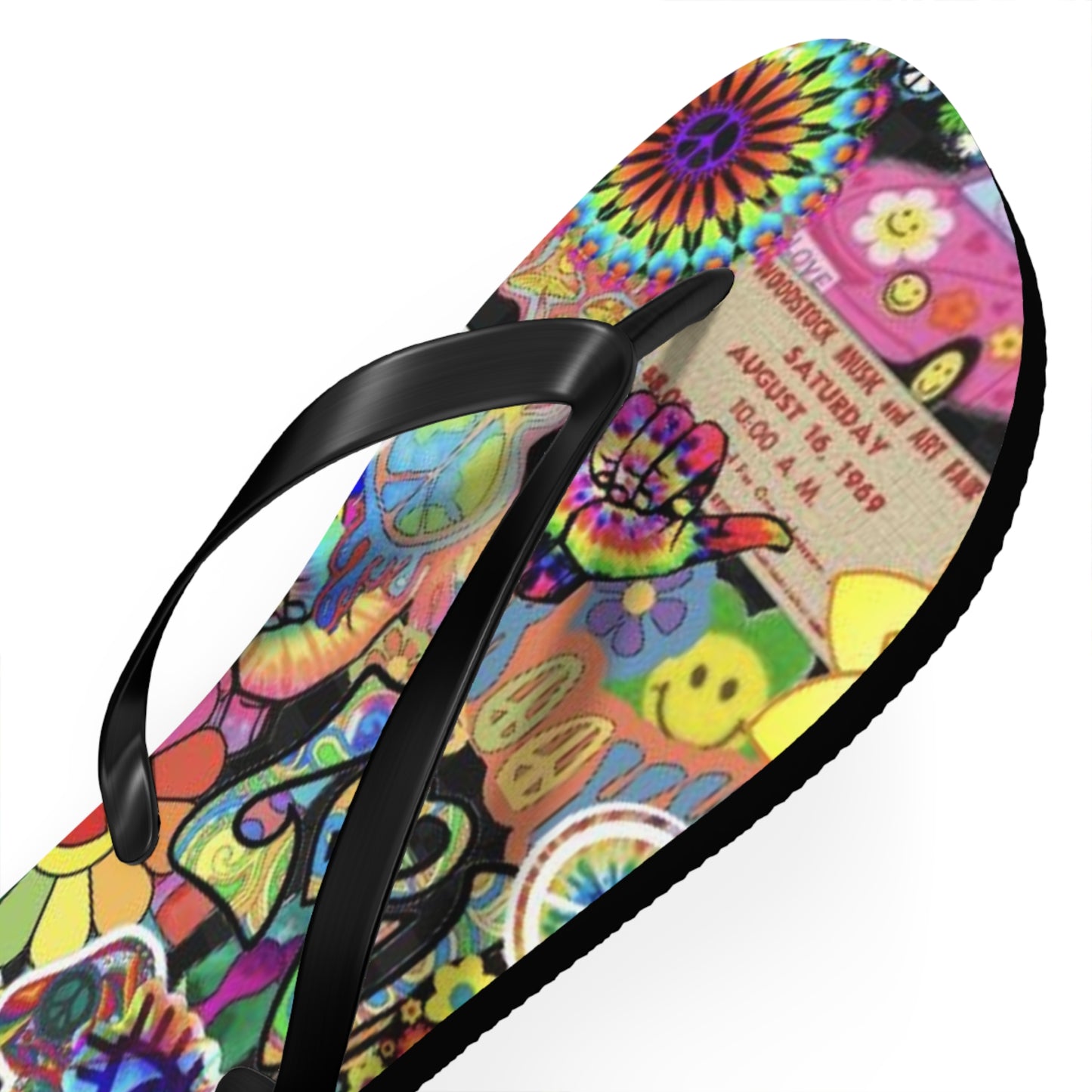 Hippy Trippy Vibes Beach Sandals, Slides for Summer, Flip Flops, Water Resistant