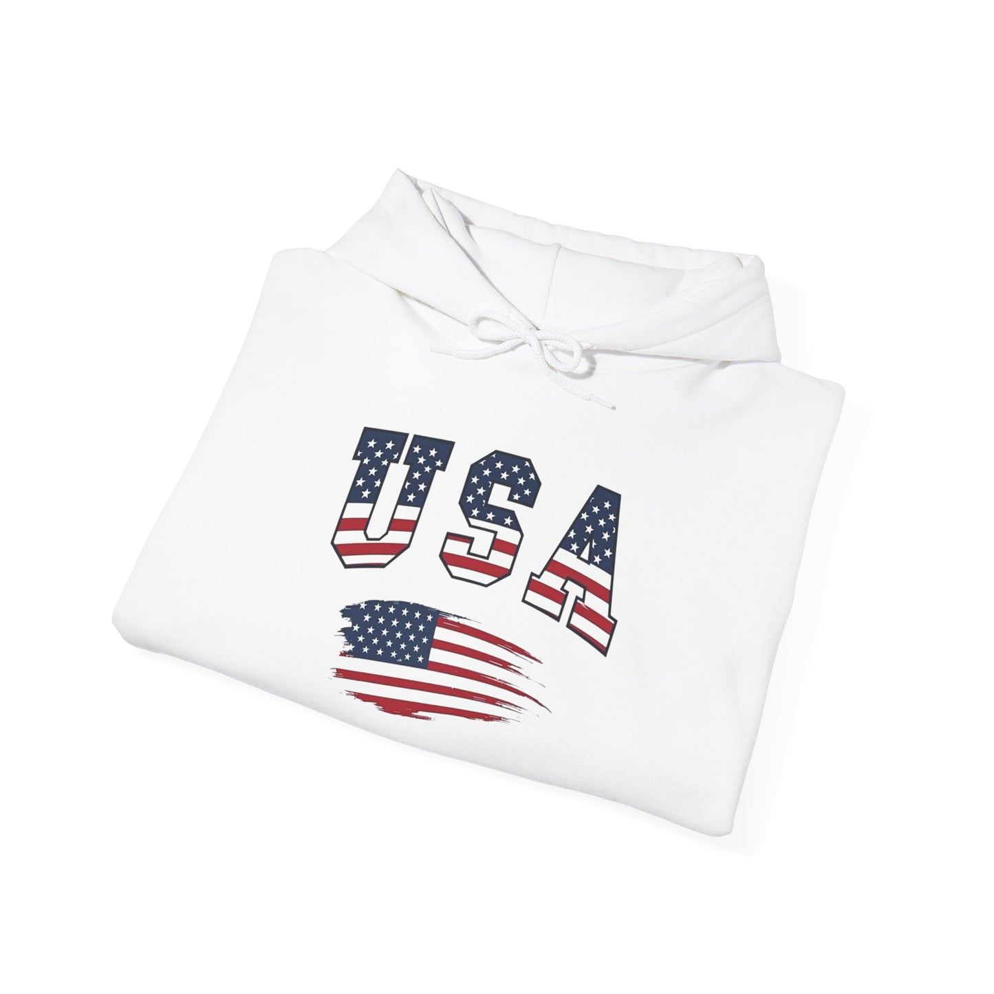 USA American Flag Graphic Hoodie Unisex Heavy Blend™ Hooded Sweatshirt