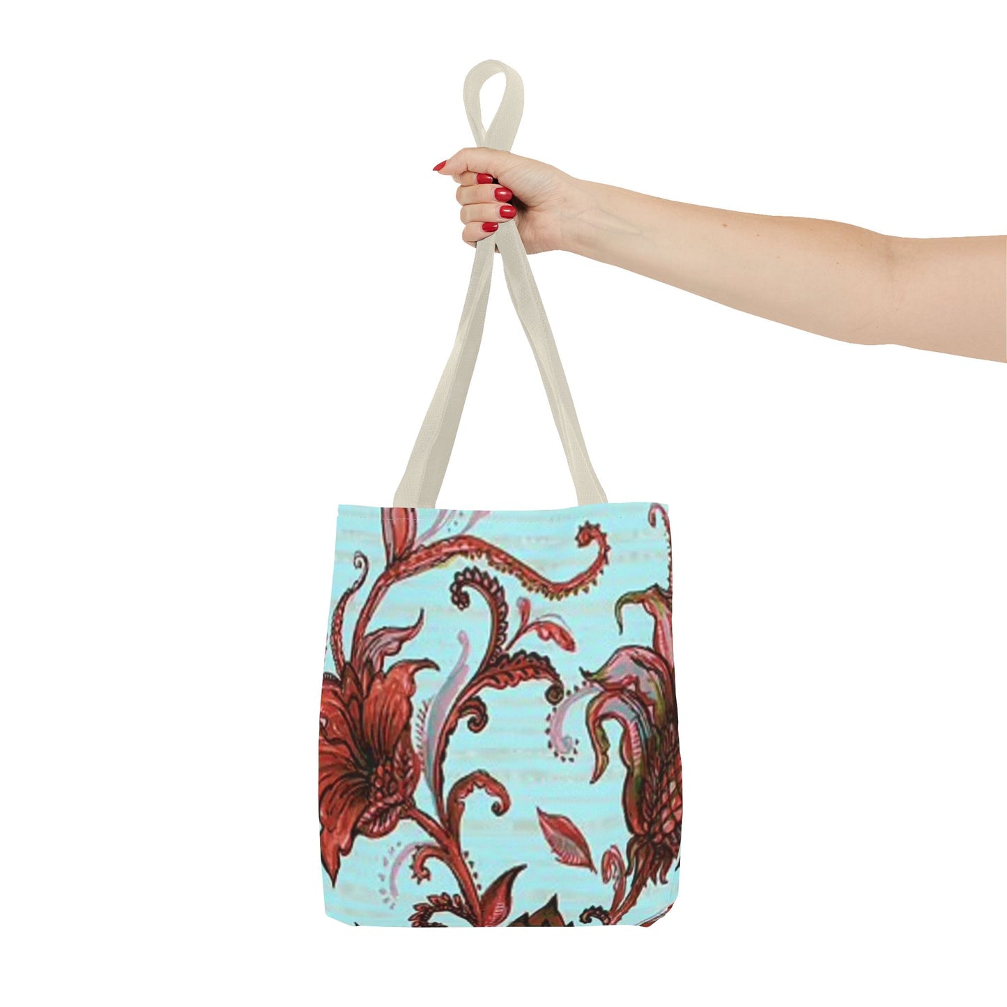 Flowers Turquoise Multi Color BRAND NEW MODERN Tote Bag (AOP)
