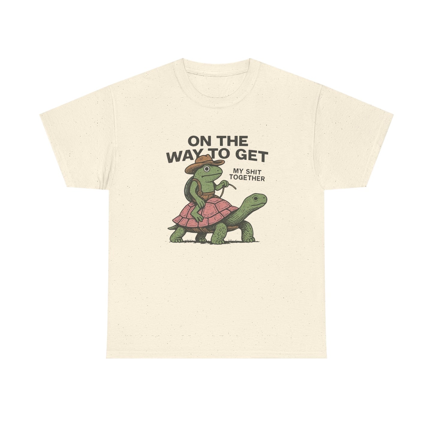 On My Way To Get It Together Funny Frog Cowboy Graphic T Shirt Tee Retro Gift