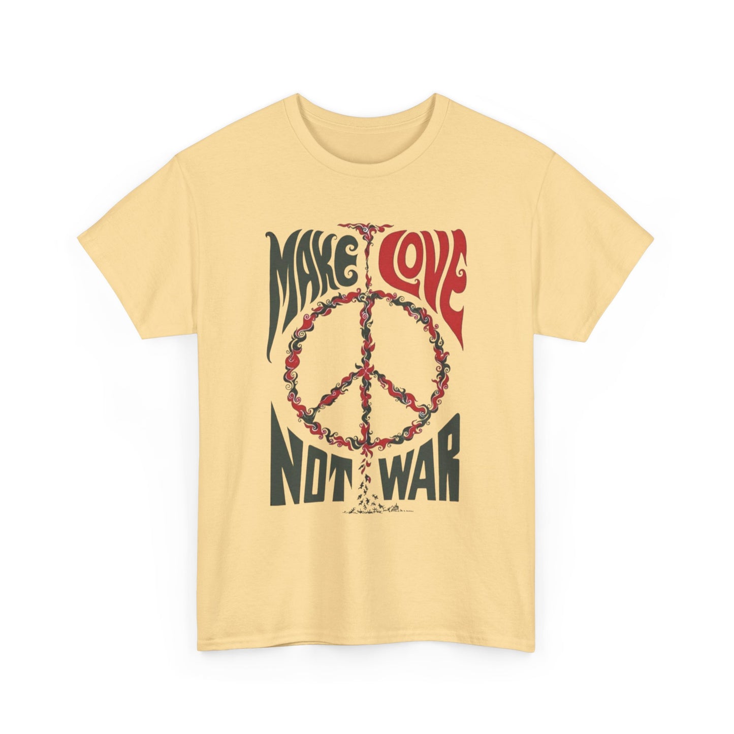 Make Love Not War Vintage Graphic T Shirt NEW Heavy Cotton Tee