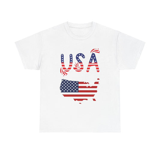 USA Graphic T Shirt Retro American Flag Unisex Heavy Cotton Tee