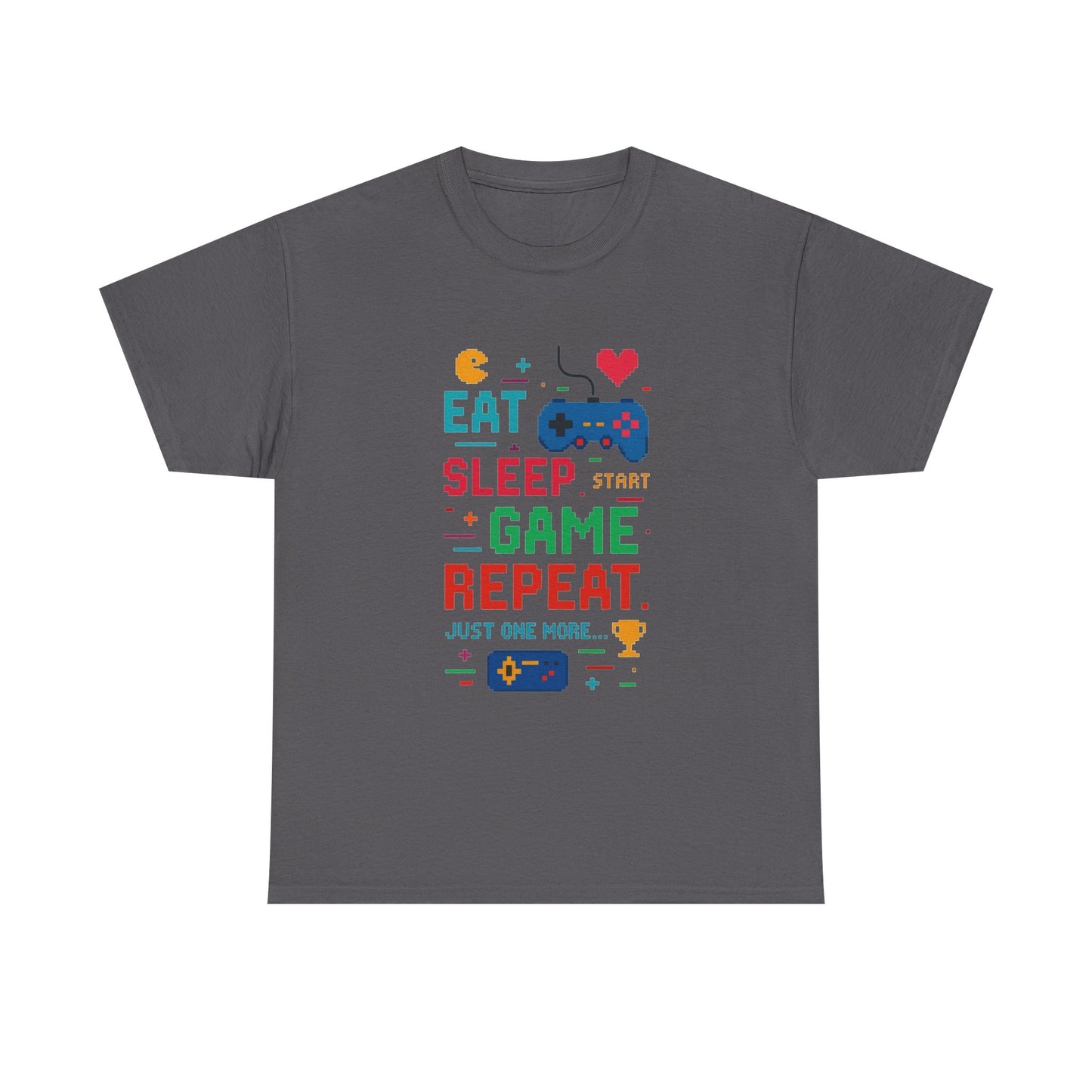 Eat Sleep Game Repeat Graphic T Shirt NEW Vintage Unisex Heavy Cotton Tee