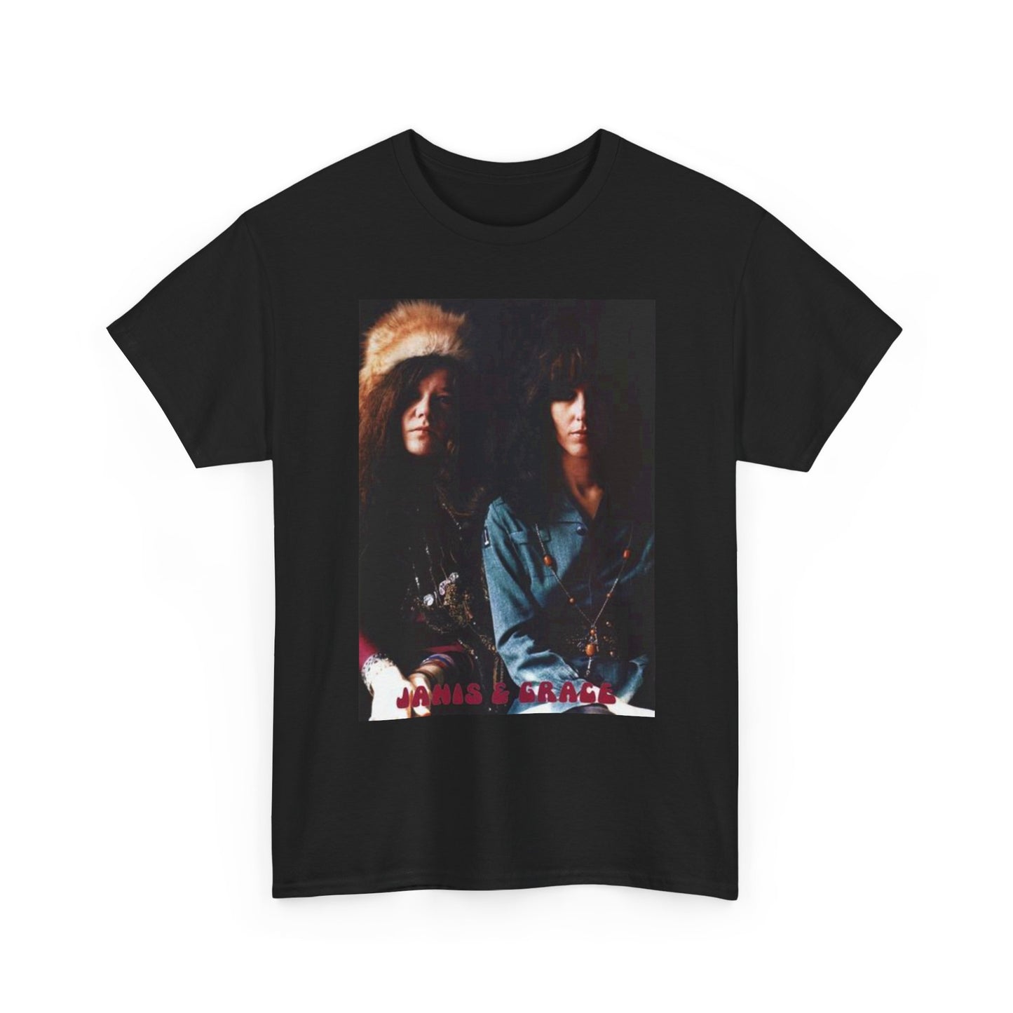 Janis Joplin And Grace Slick T Shirt Retro Unisex Heavy Cotton Tee
