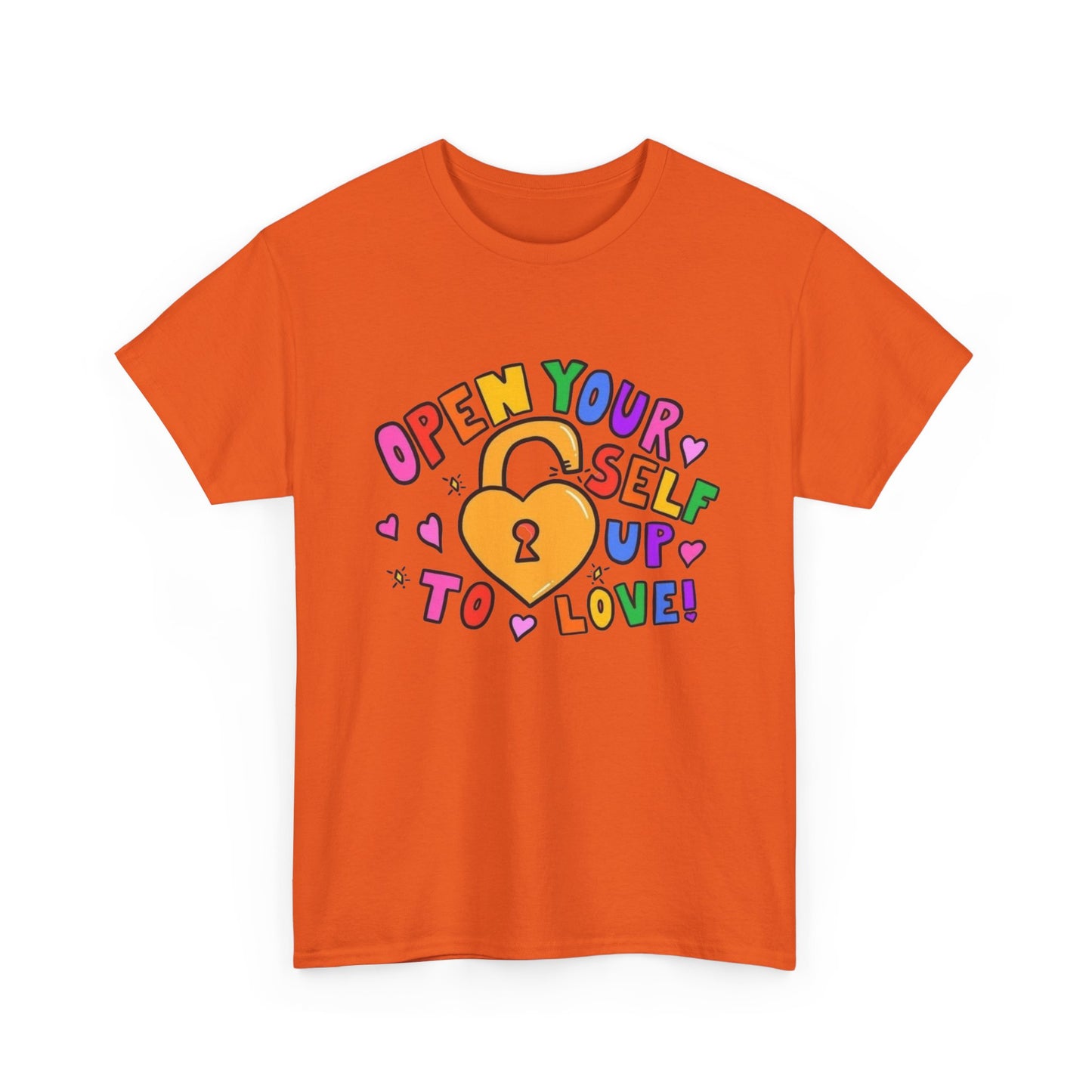Open Your Heart To Love Graphic T Shirt NEW Unisex Heavy Cotton Tee