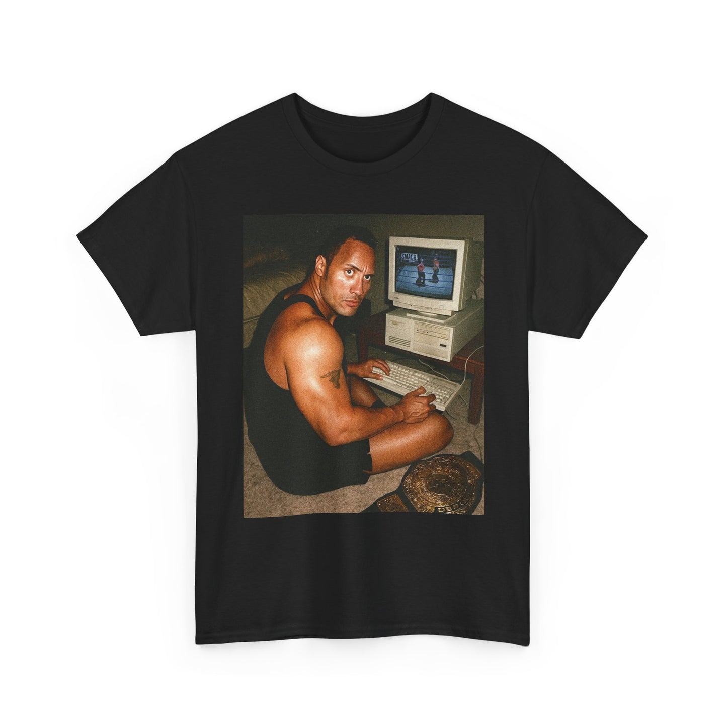 The Rock Wrestling Game Vintage Graphic T-Shirt Comfy Cotton Tee Brand NEW