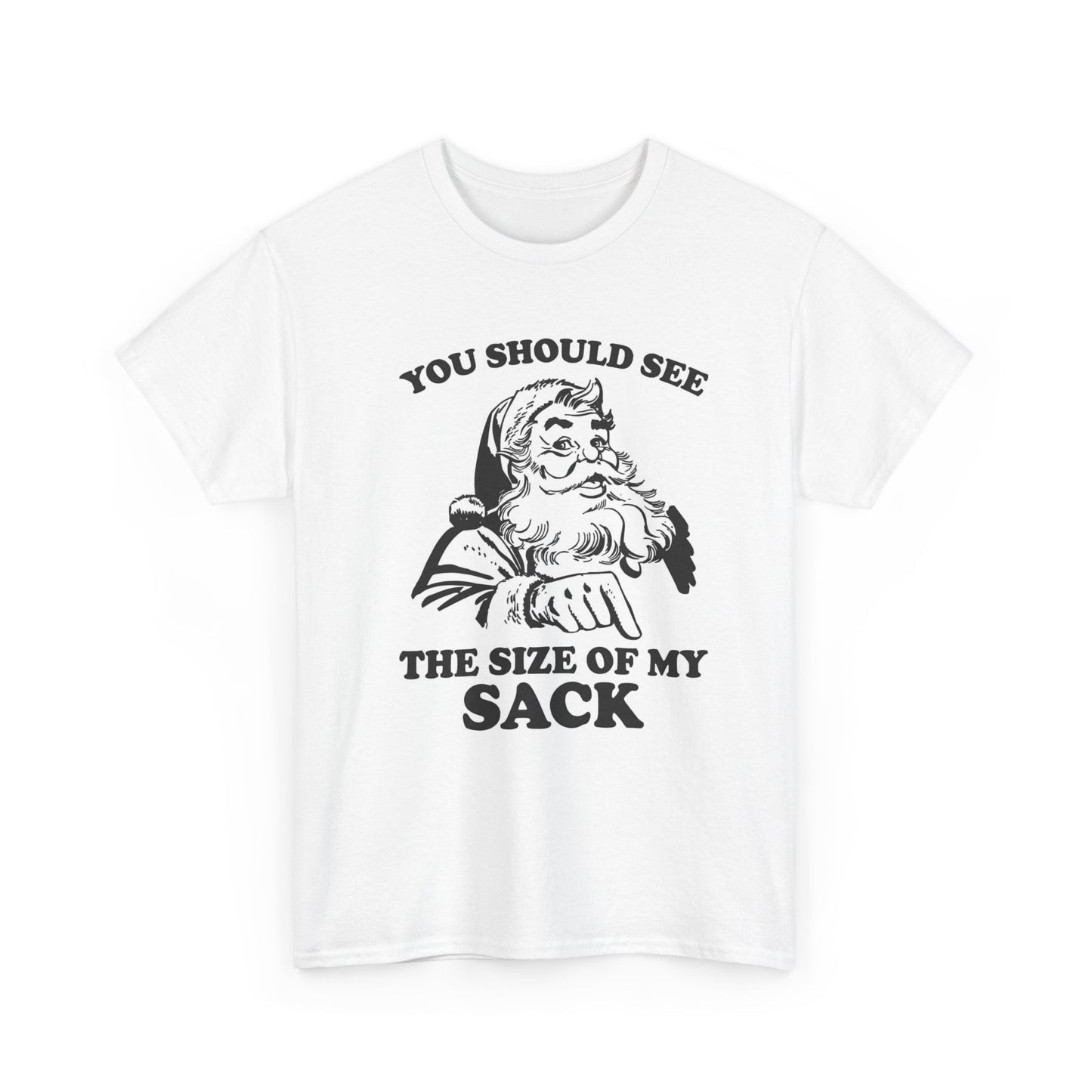 Santa's Sack Graphic T Shirt Funny Christmas Jokes Unisex Heavy Cotton Tee