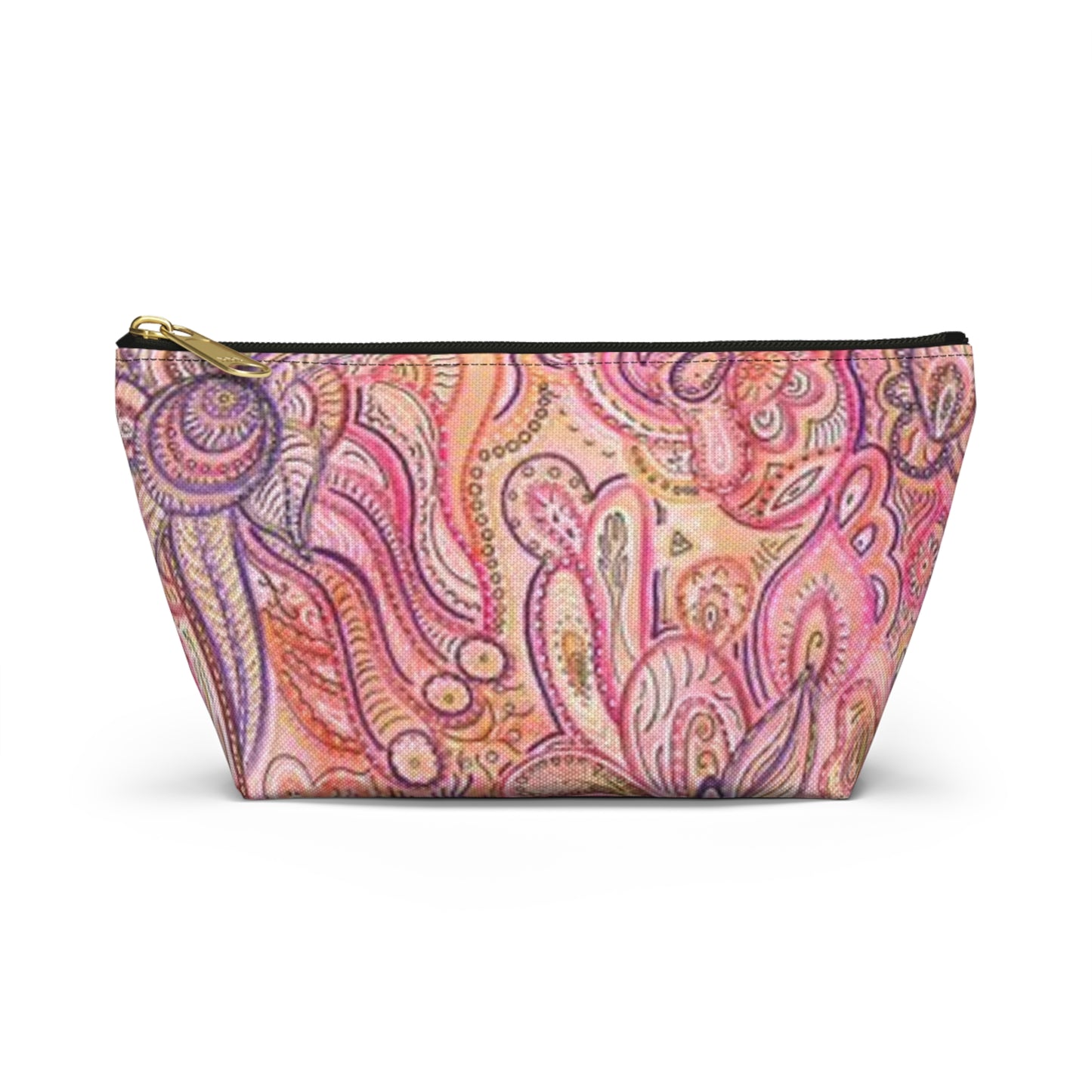 Morrocan All Over Print Travel Bag Multi Color Accessory Pouch w T-bottom Pink