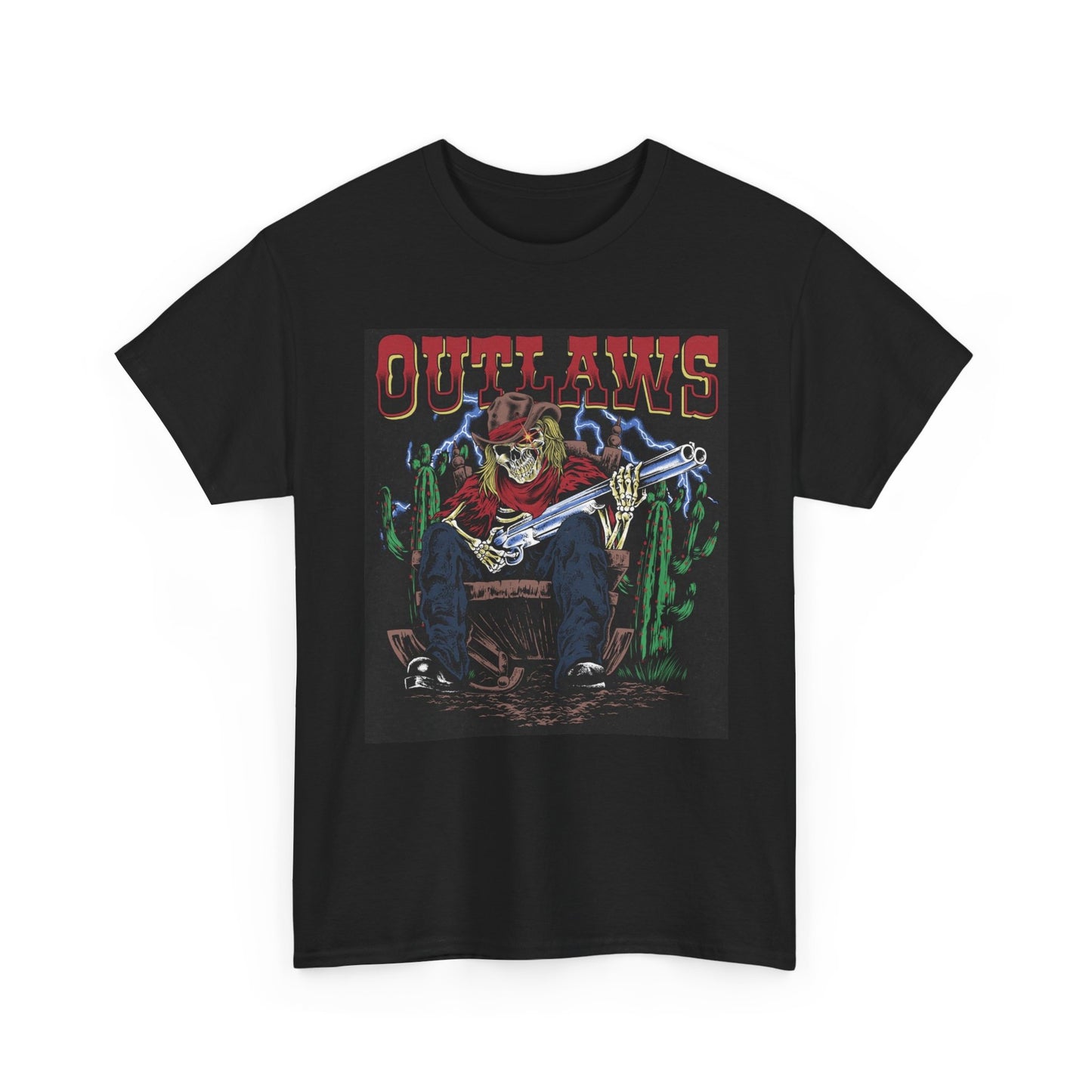 Outlaws Graphic T Shirt Retro Unisex Heavy Cotton Tee