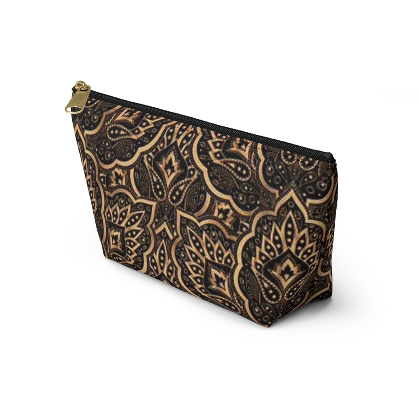Morrocan All Over Print Travel Bag Multi Color Gold Accessory Pouch w T-bottom