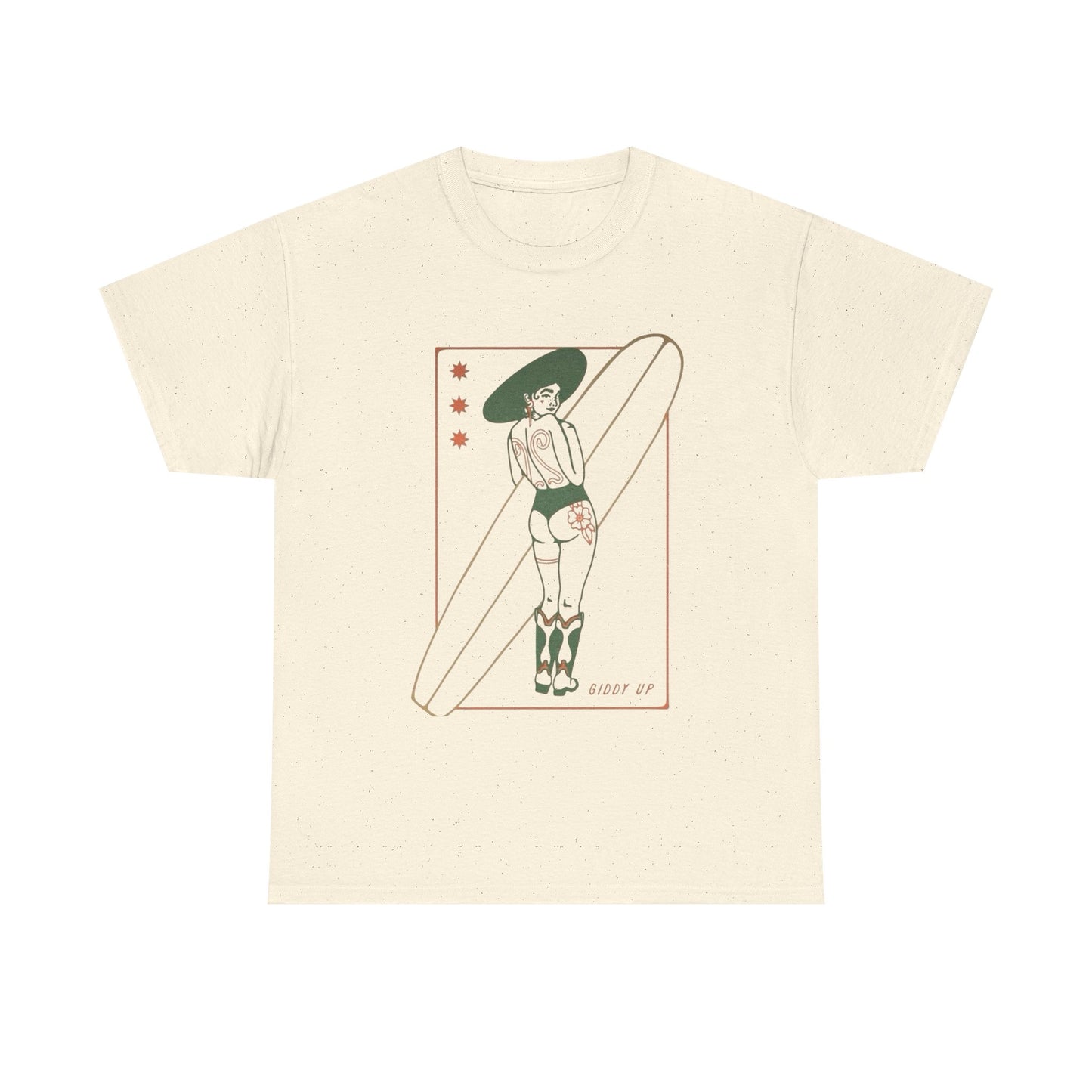 Giddy Up Surfer Graphic T-Shirt Cotton Tee New Gift Vintage