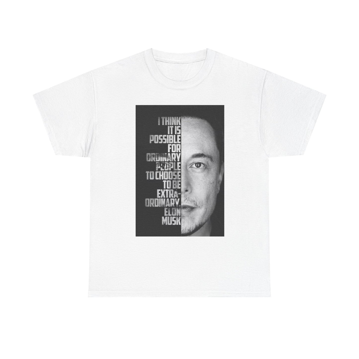 Elon Musk Motivation Graphic T Shirt Poster Unisex Heavy Cotton Tee