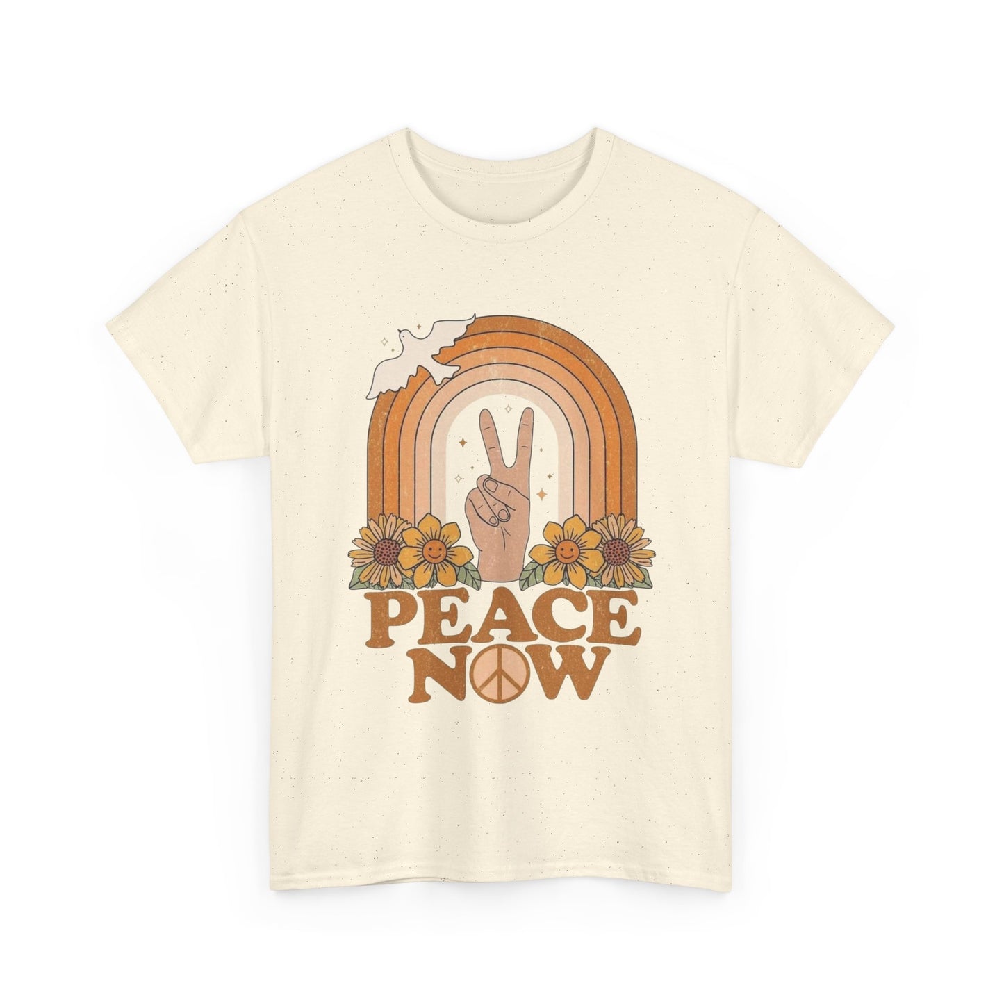 Peace Now Hippie Vibes Graphic T Shirt Unisex Heavy Cotton Tee