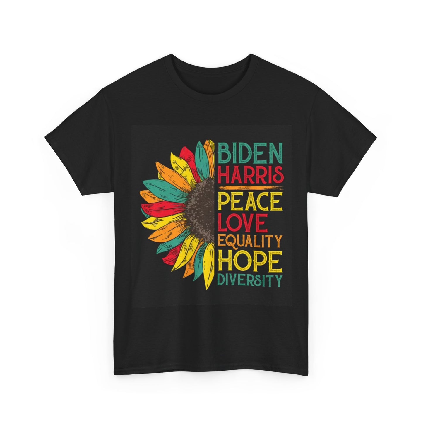 Joe Biden Tshirt Peace and Love Vote Democrat Unisex Heavy Cotton Tee