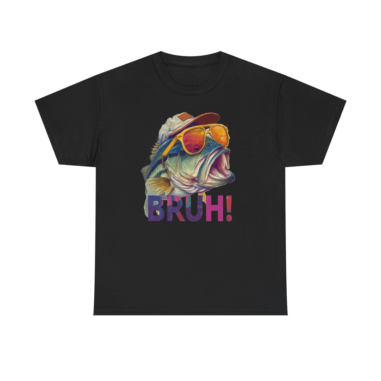 Bruh Fish Funny Graphic T Shirt Unisex Cotton Tee Gift NEW