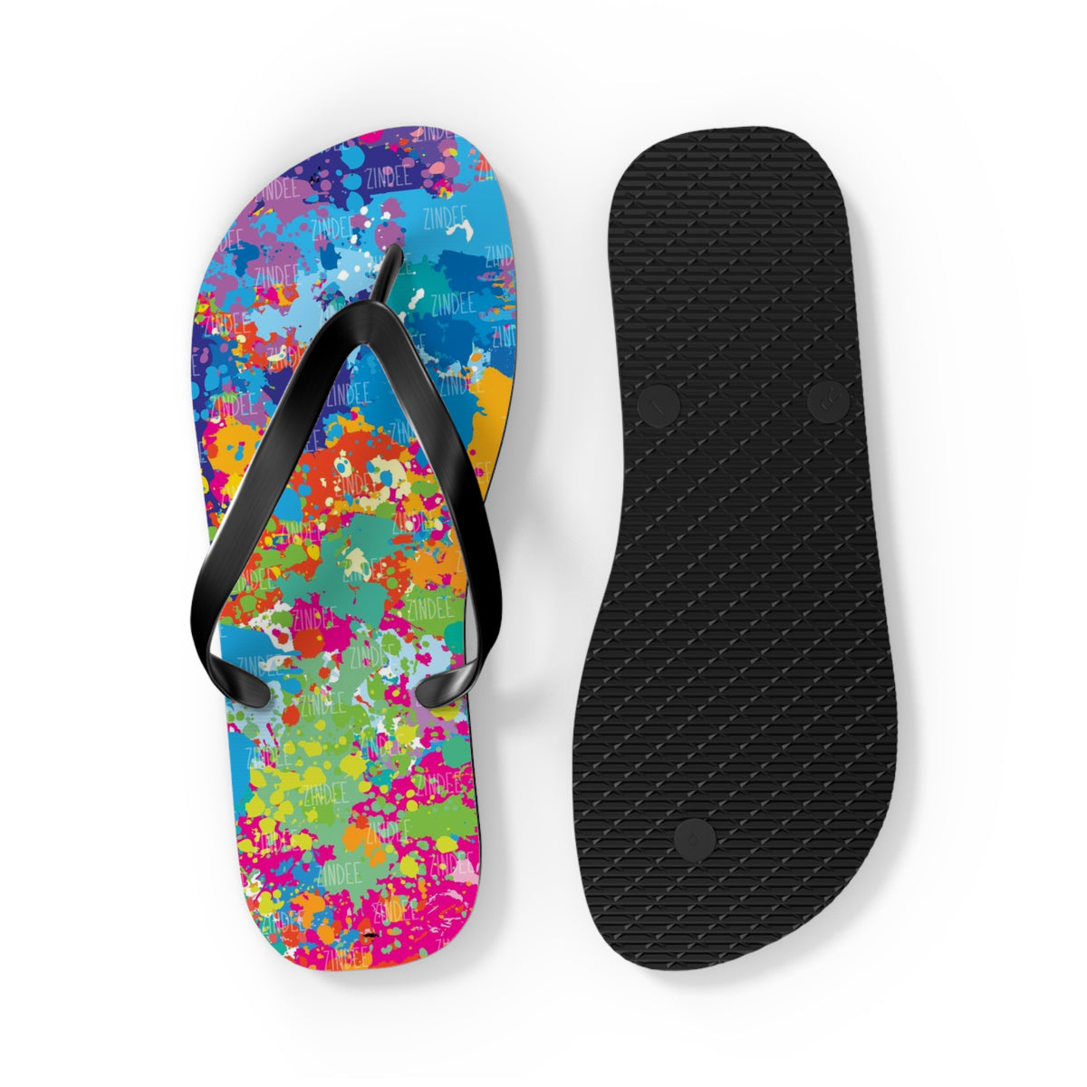 Paint Splatter Flip Flops, Sandals Slides, Summer Footwear, Brand New