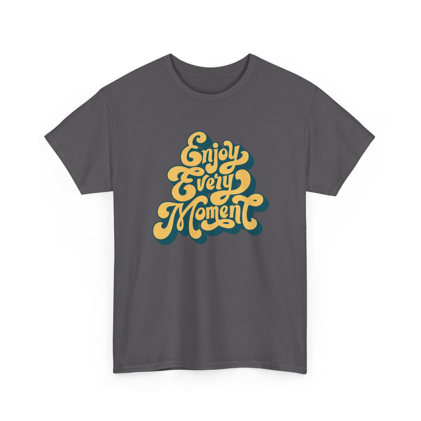 Enjoy Every Moment Graphic T Shirt Groovy Vibes Unisex Heavy Cotton Tee