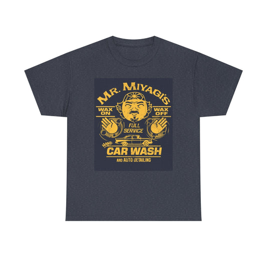 Mr Miyagi's Car Wash Graphic T Shirt Vintage Karate Kid Unisex Heavy Cotton Tee