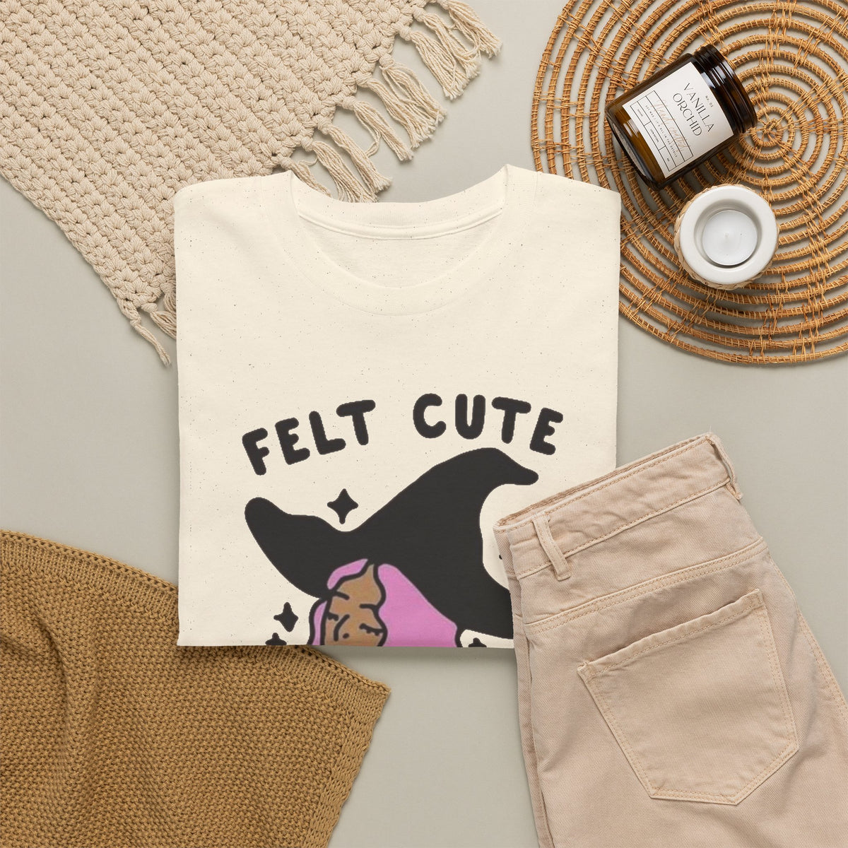 Funny Witch Graphic T Shirt Women's Felt Cute Jokes Heavy Cotton Tee