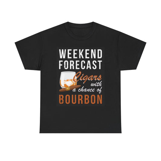 Weekend Forecast Call For Whiskey T Shirt Funny Jokes Unisex Heavy Cotton Tee