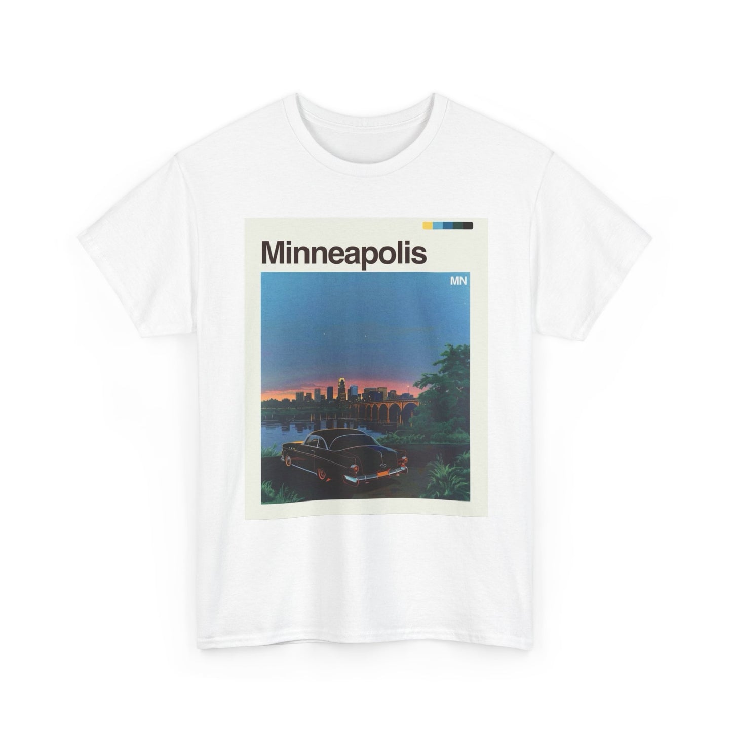 Minneapolis Skyline Graphic T Shirt Cotton Tee Apparel New