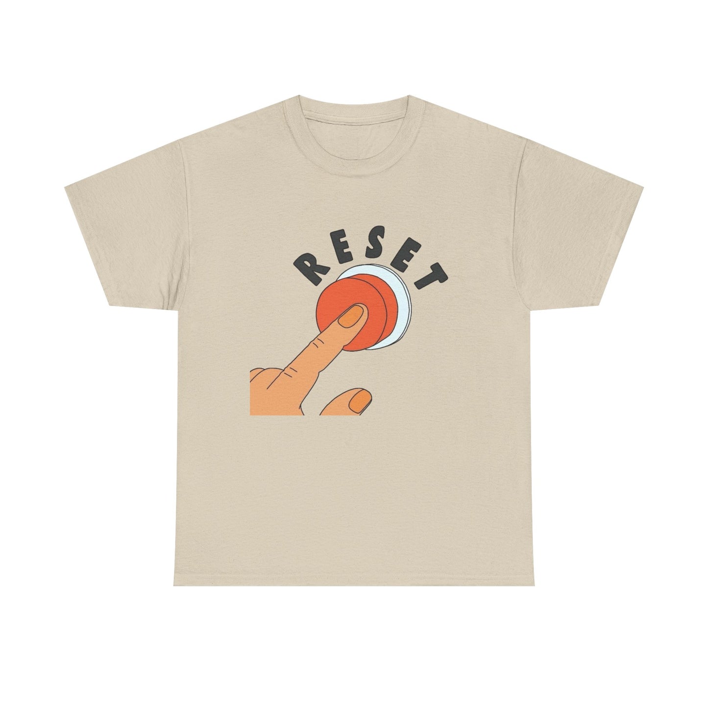 Hit The Reset Button Graphic T Shirt NEW Unisex Heavy Cotton Tee