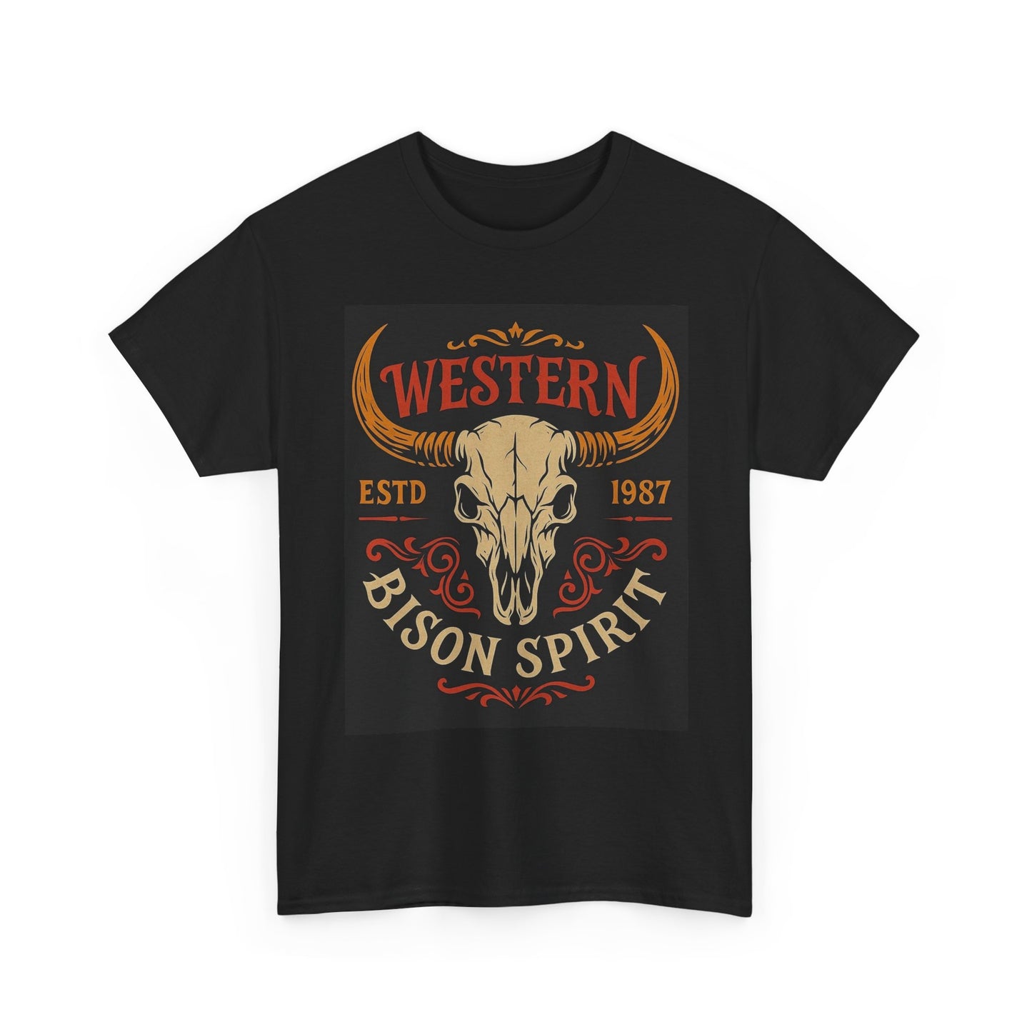 Western Bison Spirit Graphic T Shirt Unisex Heavy Cotton Tee