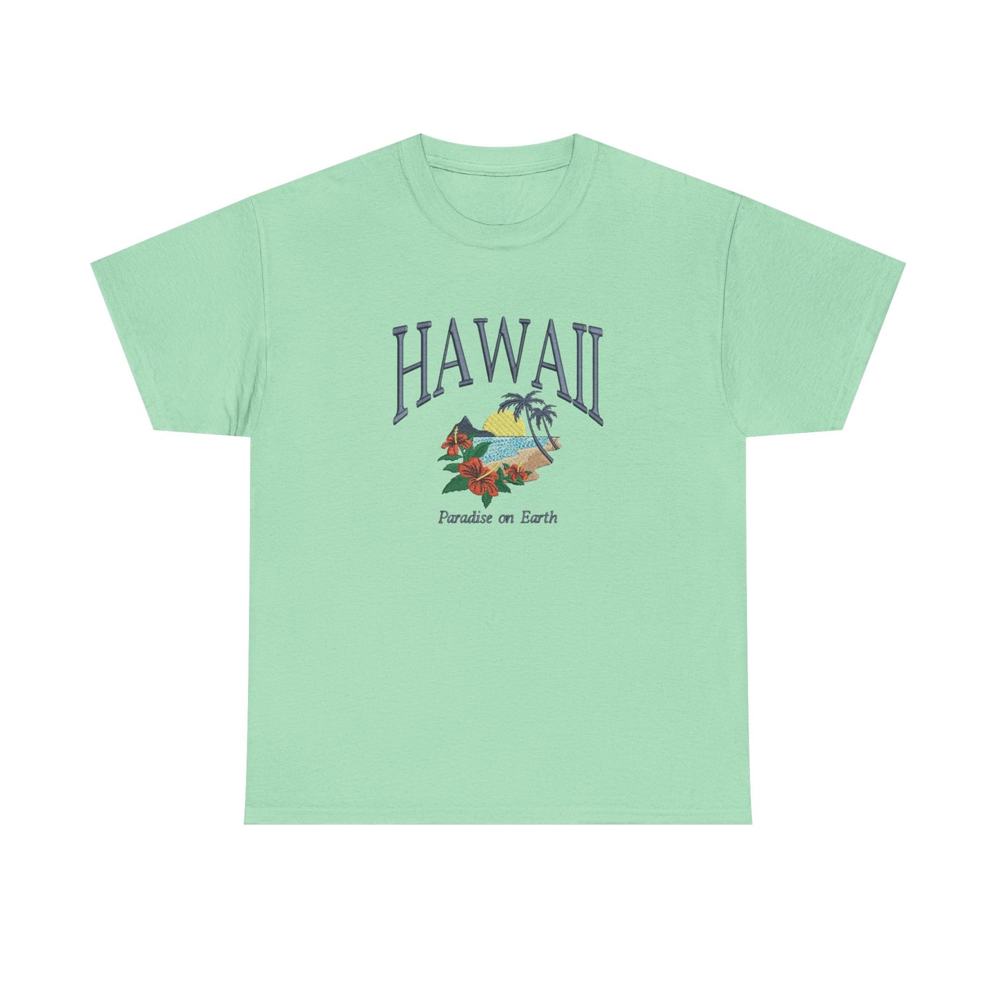 Hawaii Paradise On Earth Graphic T Shirt NEW Unisex Heavy Cotton Tee