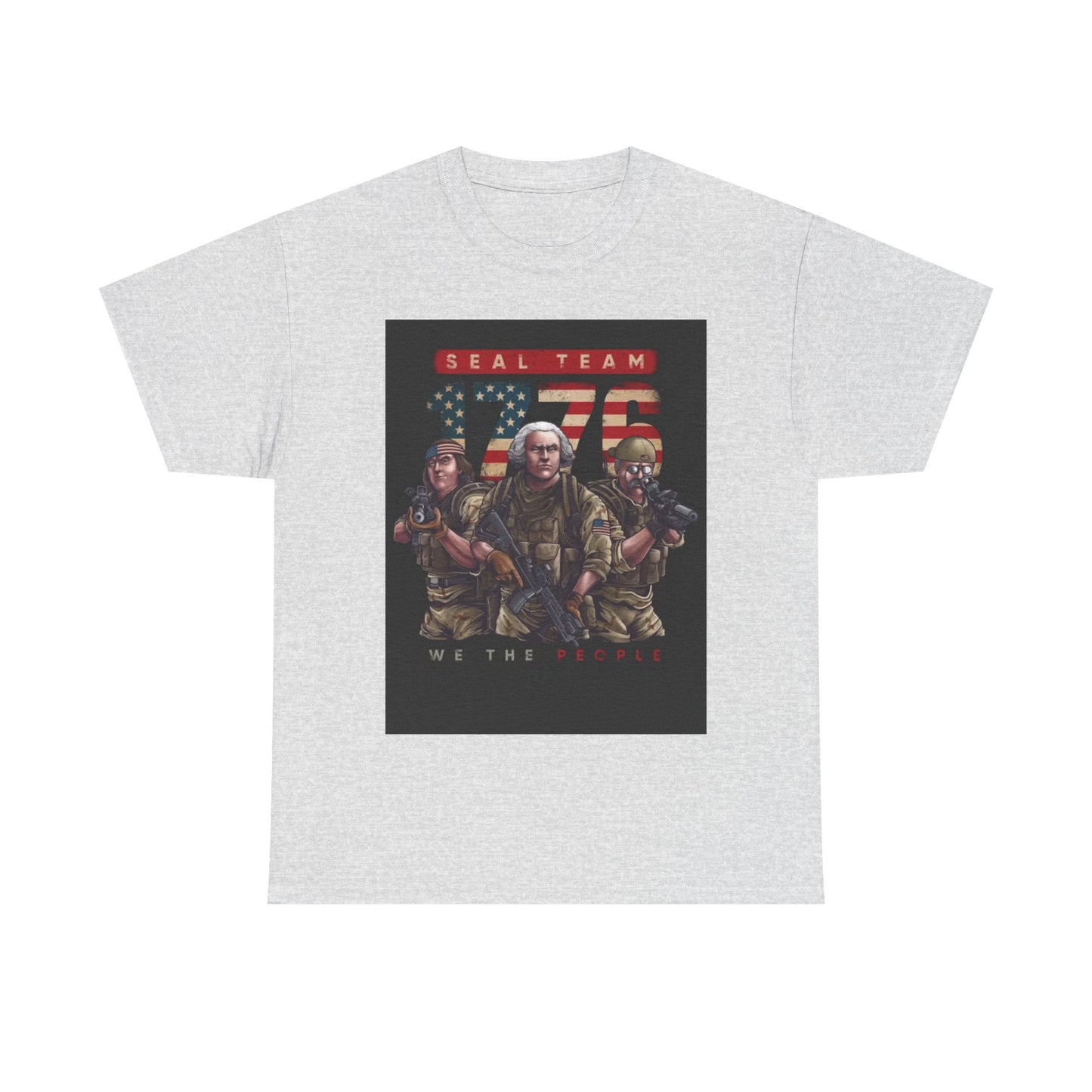 Navy Seals Team Tshirt 1776 America July 4th Flag Unisex Heavy Cotton Tee