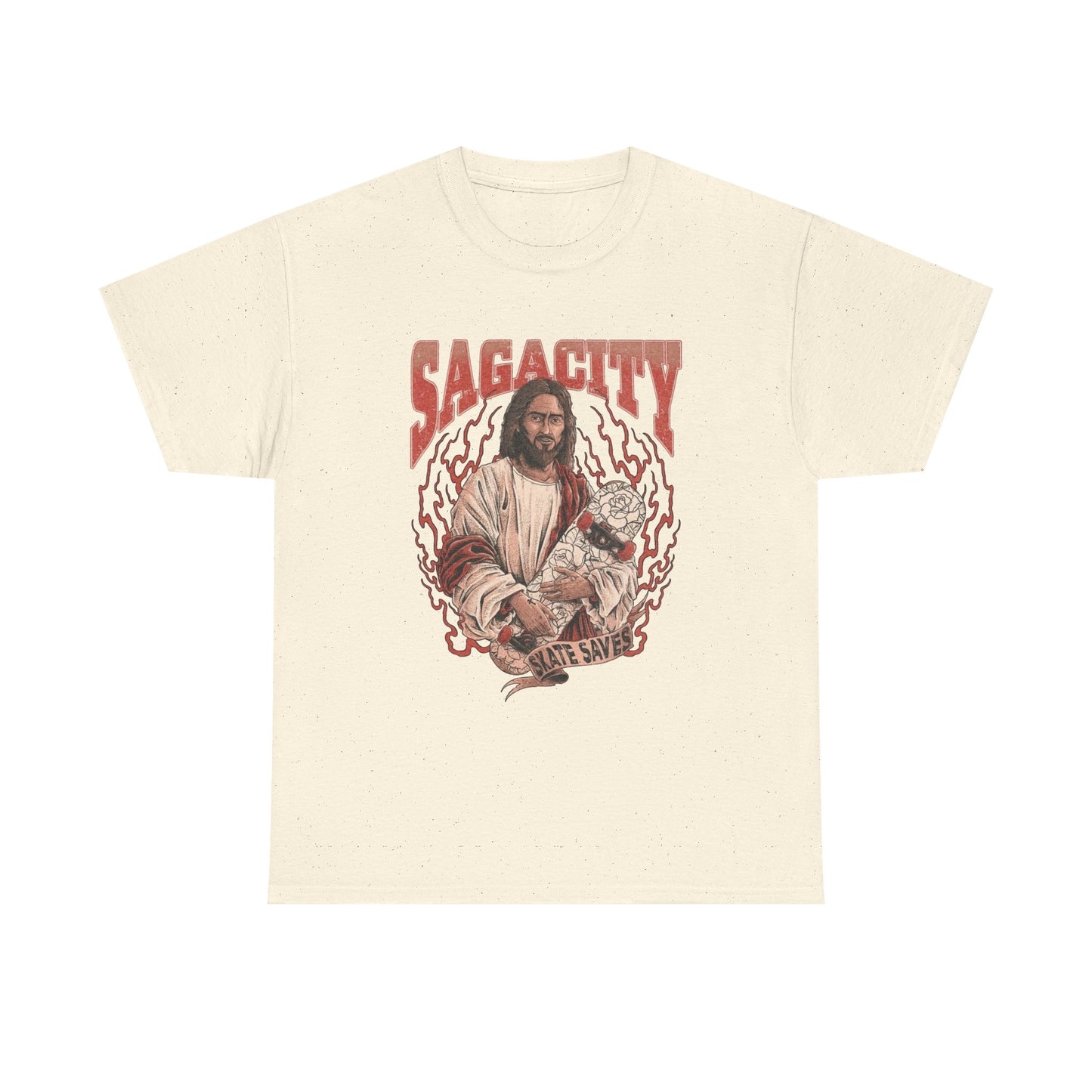 Saga City Skate Saves Graphic T Shirt Unisex Heavy Cotton NEW Tee
