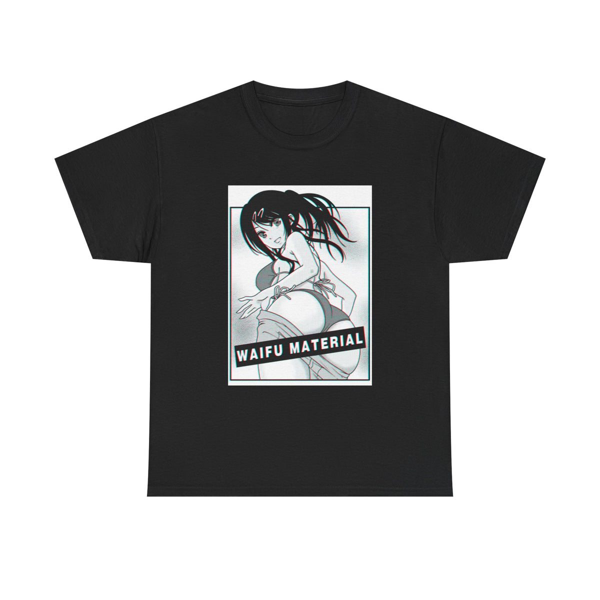 Waifu Material Hentai Tshirt Gaming anime Naturo Cartoon Unisex Heavy Cotton Tee