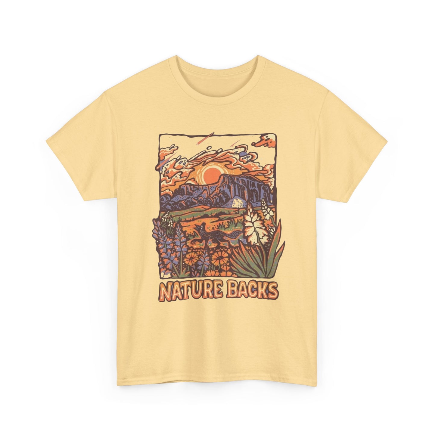 Nature Back Outdoors Graphic T Shirt Unisex Heavy Cotton Tee