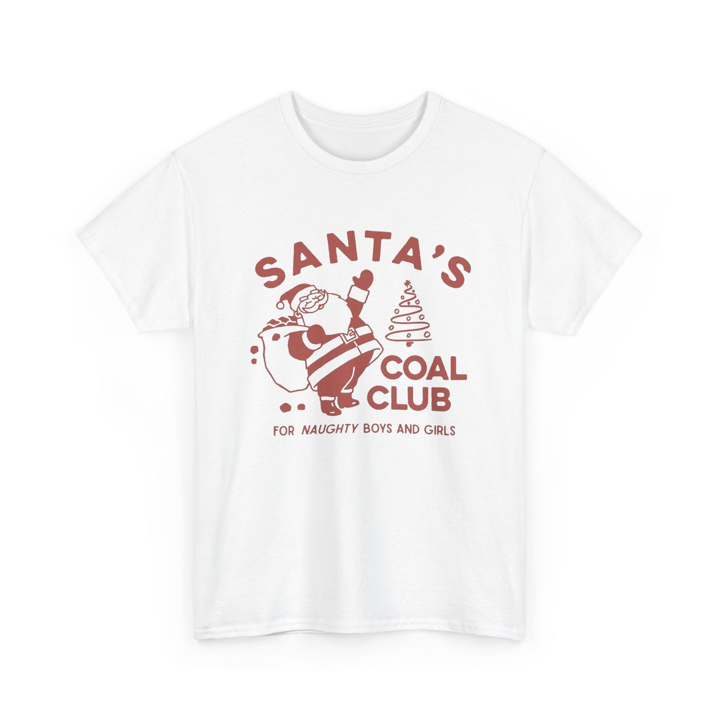 Santa's Coal Club Funny Christmas Graphic T Shirt Unisex NEW Heavy Cotton Tee
