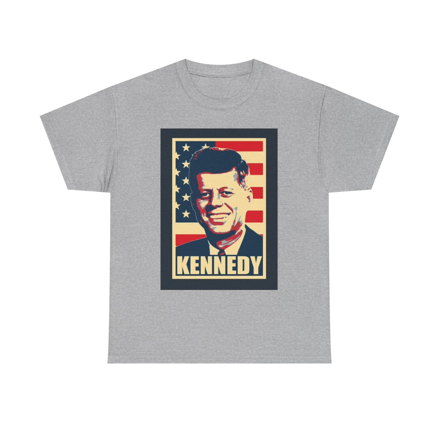 JFK Tshirt John F Kennedy American Flag President Unisex Heavy Cotton Tee